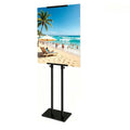 Poster Stand, Adjustable Height Up to 75", Double-Sided Heavy Duty Pedestal Sign Holder, Floor Standing Sign Holder Banner Stand with Shock-Absorbing Base for Display, for Board and Foam, Black