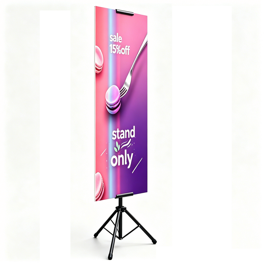 Heavy Duty Tripod Banner Stand, Adjustable Poster Stand Retractable Height Up to 79.9 inches, Double-Sided Floor Standing Sign Holder for Board Sign Display