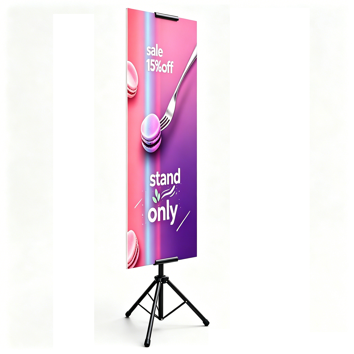 Heavy Duty Tripod Banner Stand, Adjustable Poster Stand Retractable Height Up to 79.9 inches, Double-Sided Floor Standing Sign Holder for Board Sign Display