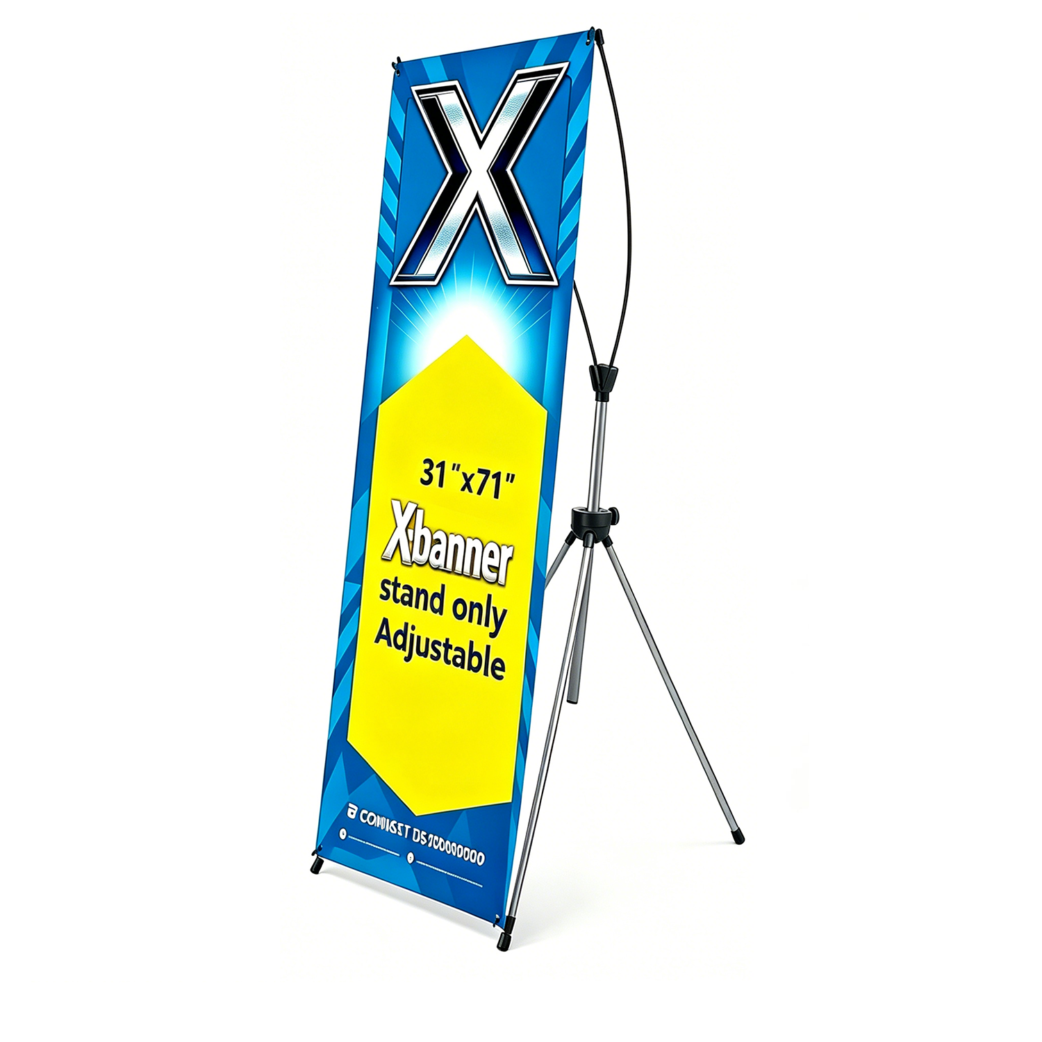 X Banner Stand Adjustable Fit Banner 23 x 63 to 32 x 78 Inch, Portable Travel Bag, Bigger, More Adaptable Advertising, Stores, Tradeshow, Restaurant, Event, Birthday & Party