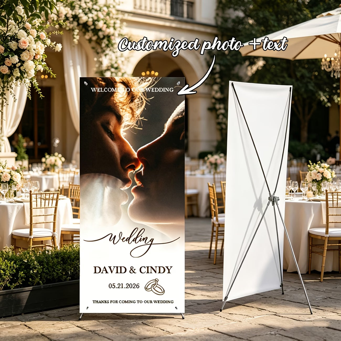 Photo Booth Displays, Venue Decorations, Receptions - Wedding Photo Booth Props & Poster Display Stand for Guest Tables