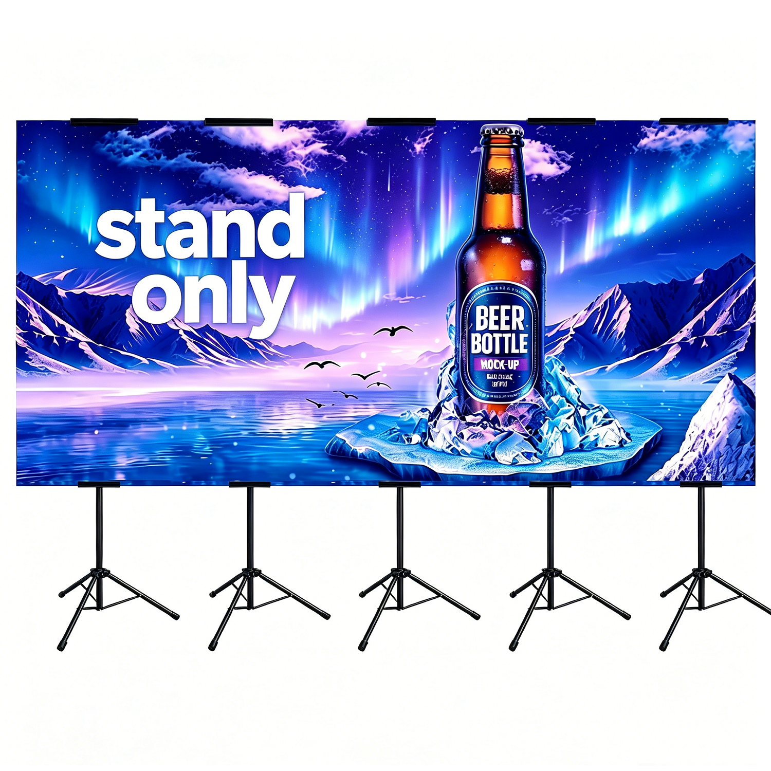 Heavy Duty Tripod Banner Stand, Adjustable Poster Stand Retractable Height Up to 79.9 inches, Double-Sided Floor Standing Sign Holder for Board Sign Display