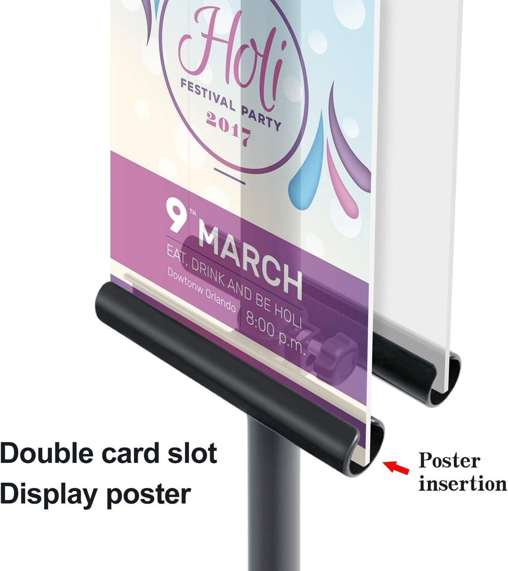 Heavy Duty Tripod Banner Stand, Adjustable Poster Stand Retractable Height Up to 79.9 inches, Double-Sided Floor Standing Sign Holder for Board Sign Display