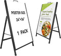 A Frame Sidewalk Sign, 24x36 Inch Heavy Duty Slide-in Signboard Holder, Double-Sided Folding Sandwich Board Signs, Steel Pavement Sign Poster for Outdoor Business Street Advertising (Frame only)