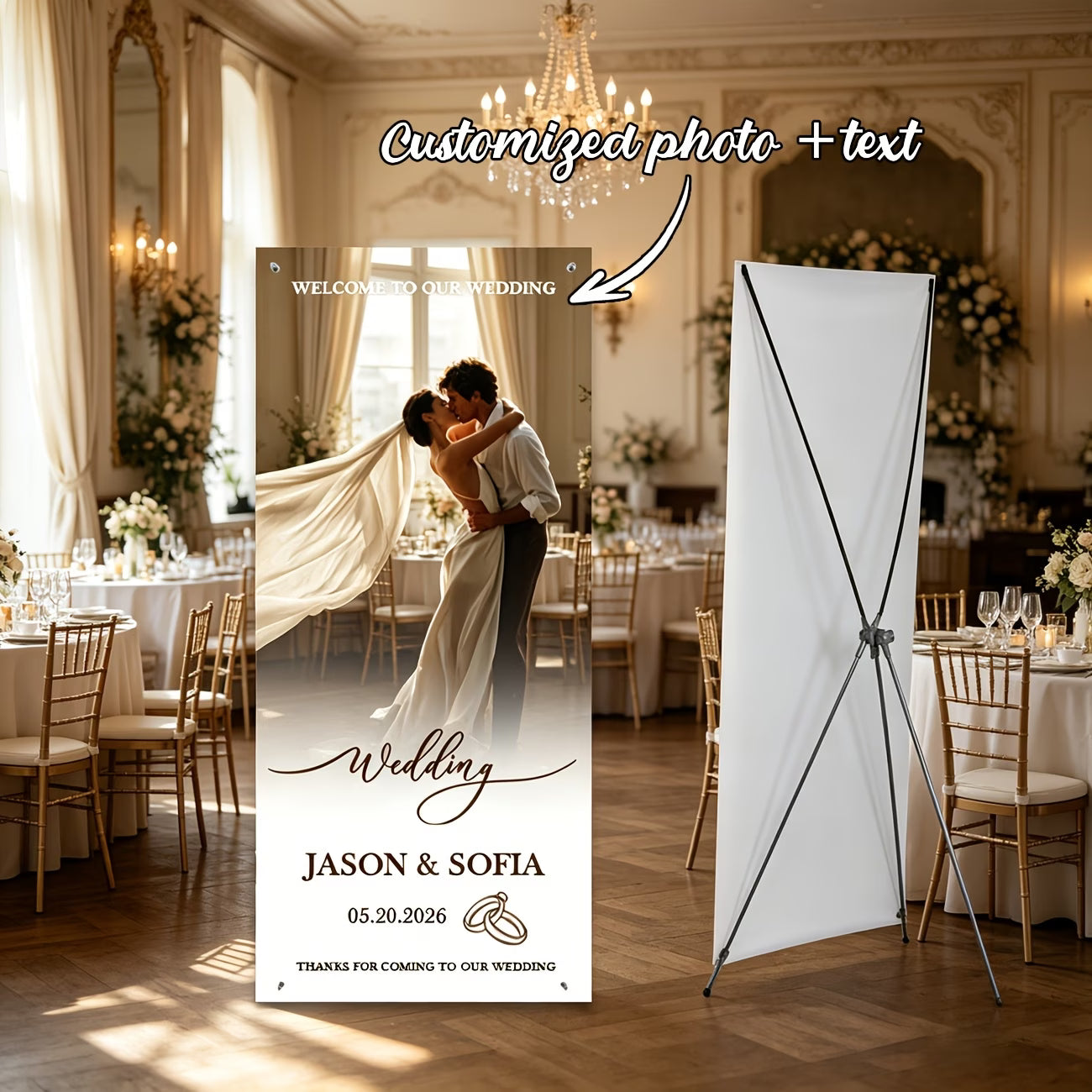 Photo Booth Displays, Venue Decorations, Receptions - Wedding Photo Booth Props & Poster Display Stand for Guest Tables