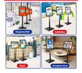 Pedestal Sign holder Stand 11x17inch Adjustable Standing Floor Sign Stand with Heavy Base & Snap Frame Display Stand for Indoor Outdoor Business Store Sign Holder Poster Stand (Black)