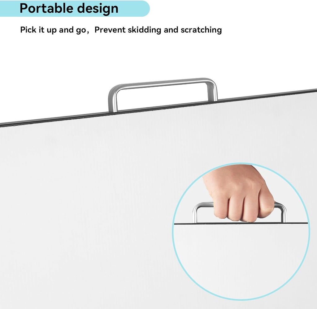 A Frame Sidewalk Sign, 24x36 Inch Heavy Duty Slide-in Signboard Holder, Double-Sided Folding Sandwich Board Signs, Steel Pavement Sign Poster for Outdoor Business Street Advertising (Frame only)