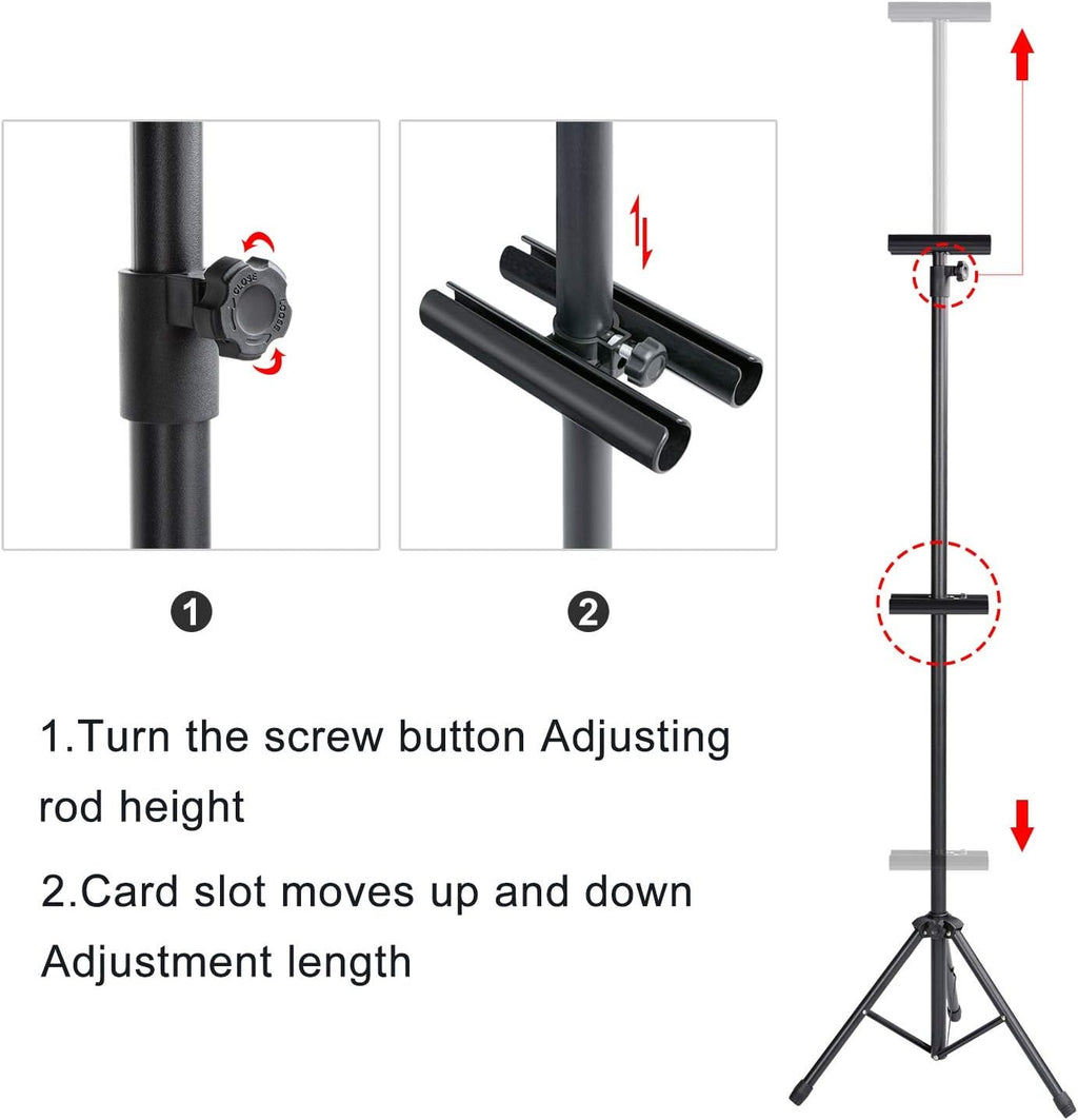 Heavy Duty Tripod Banner Stand, Adjustable Poster Stand Retractable Height Up to 79.9 inches, Double-Sided Floor Standing Sign Holder for Board Sign Display
