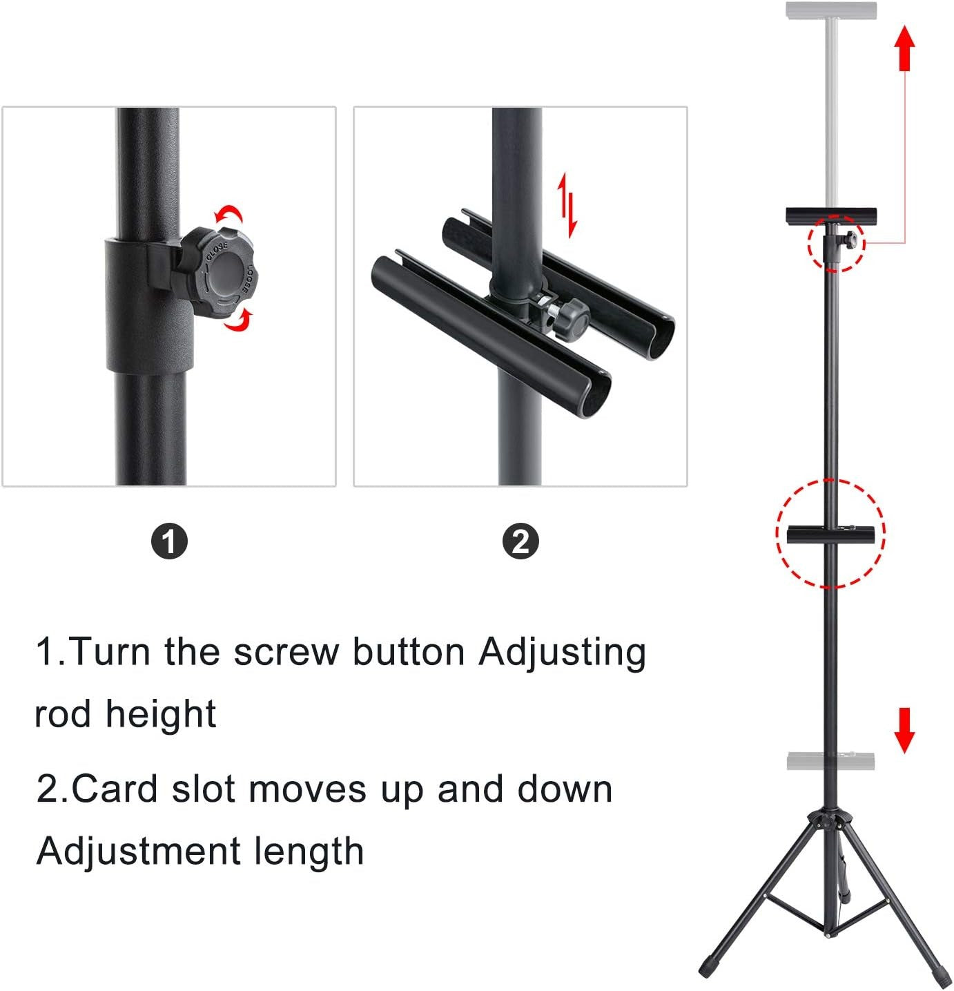 Heavy Duty Tripod Banner Stand, Adjustable Poster Stand Retractable Height Up to 79.9 inches, Double-Sided Floor Standing Sign Holder for Board Sign Display