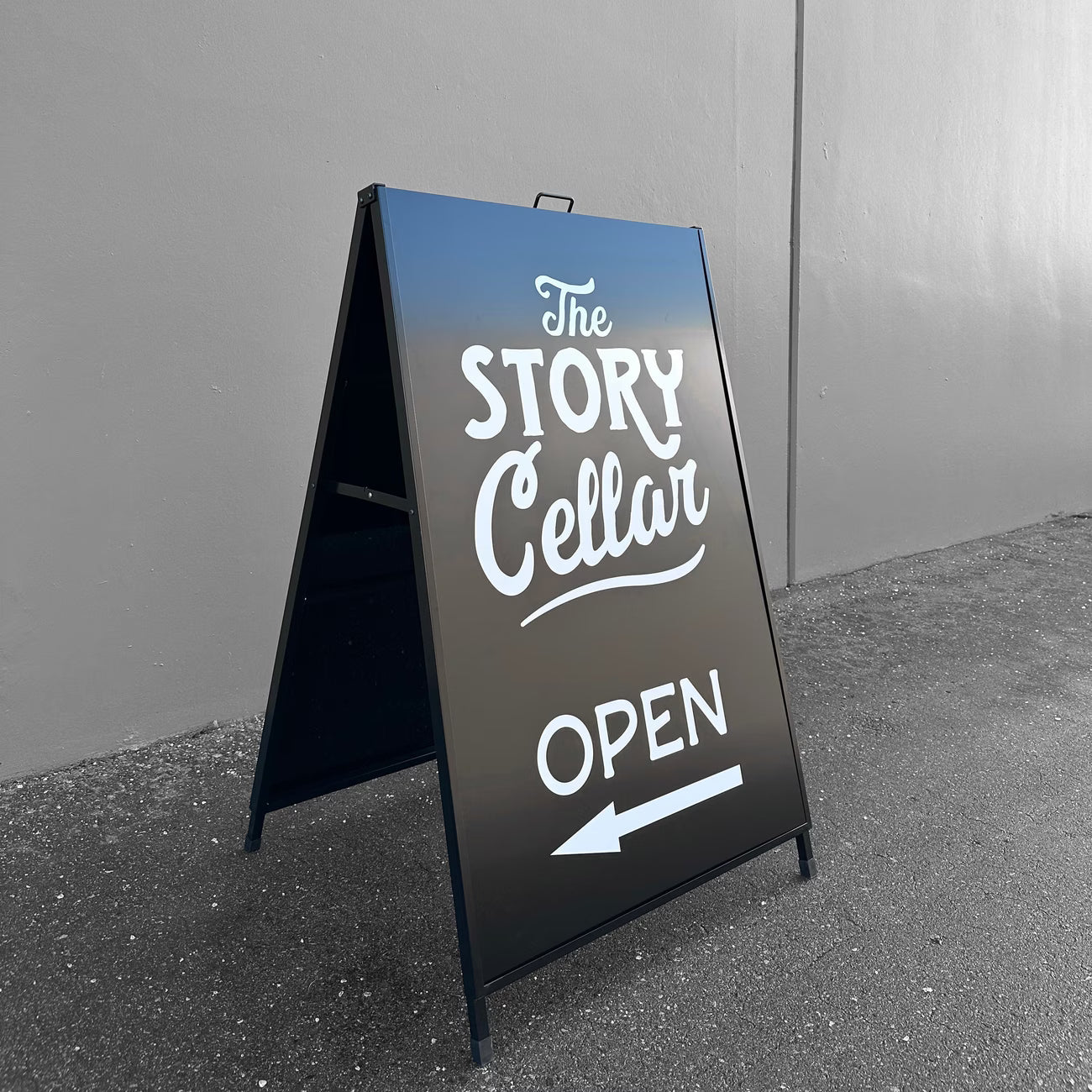 Sided Metal A-Frame Sidewalk Sign Holder – Durable Outdoor Advertising Stand