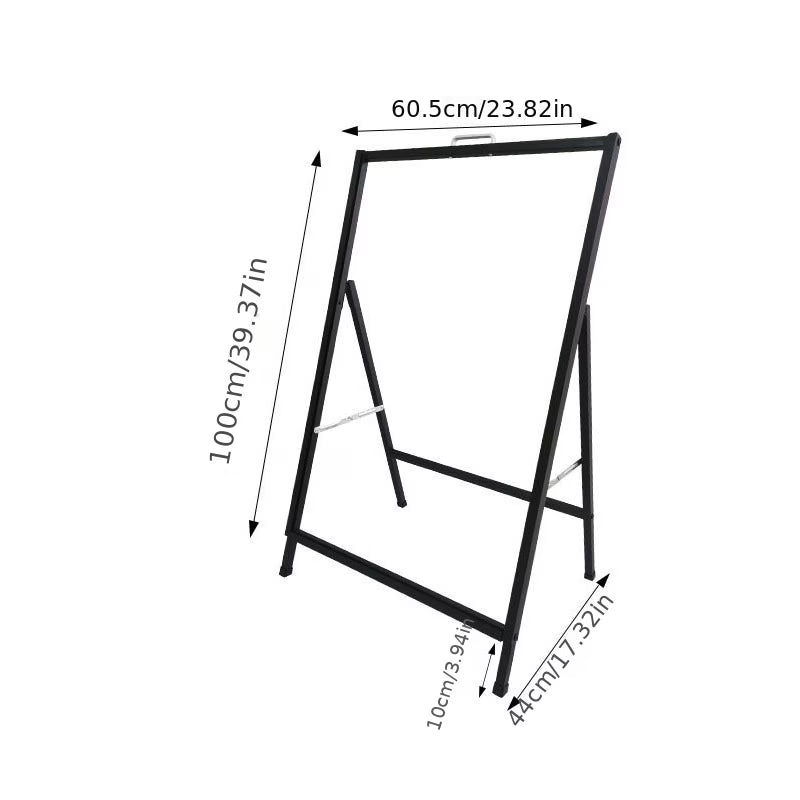 A Poster Stand, Portable Foldable Sidewalk Display Board, Floor-Mounted, No Charging Required, Suitable for Store Advertising And Posters, Applicable to Various Scenarios