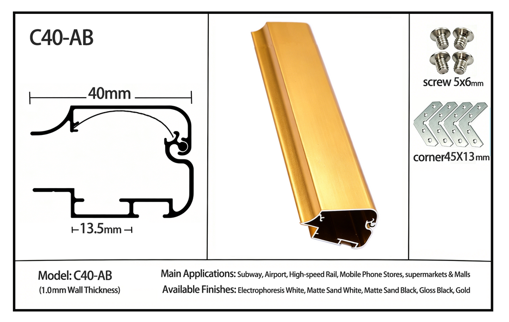 SEG light box aluminum profiles