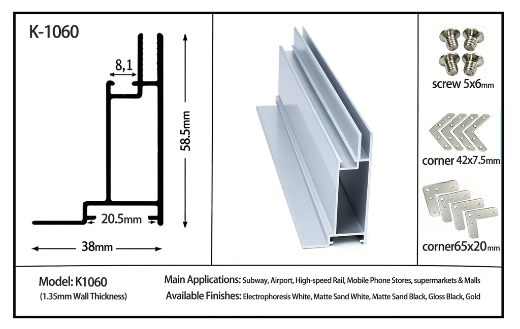 SEG light box aluminum profiles Snap frame aluminum extrusions Aluminum alloy frame profiles