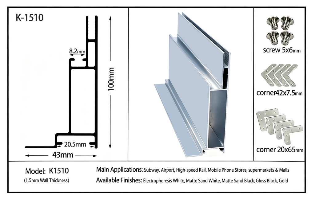 Aluminum extrusions, frame aluminum material, light box frame alloy SEG light box aluminum profiles