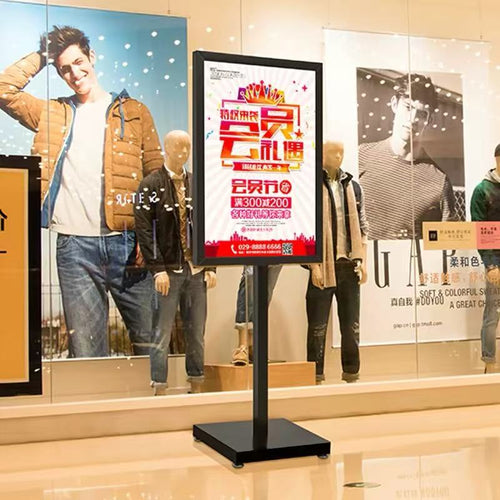 Adjustable Floor Stand for Business and Supermarket Promotions, No Installation Required, Vertical and Horizontal View
