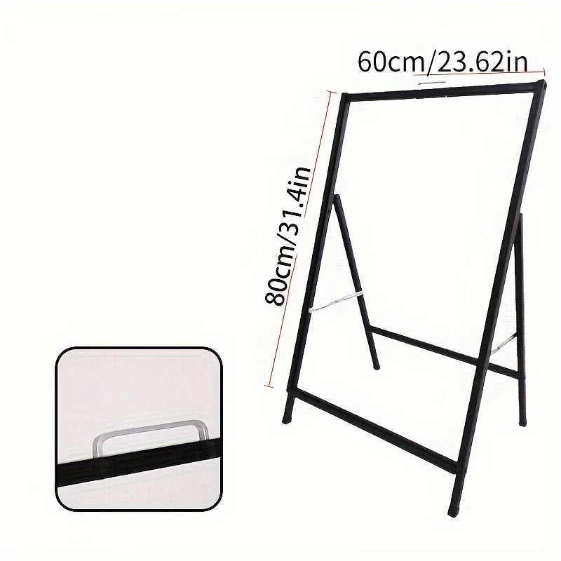 A Poster Stand, Portable Foldable Sidewalk Display Board, Floor-Mounted, No Charging Required, Suitable for Store Advertising And Posters, Applicable to Various Scenarios
